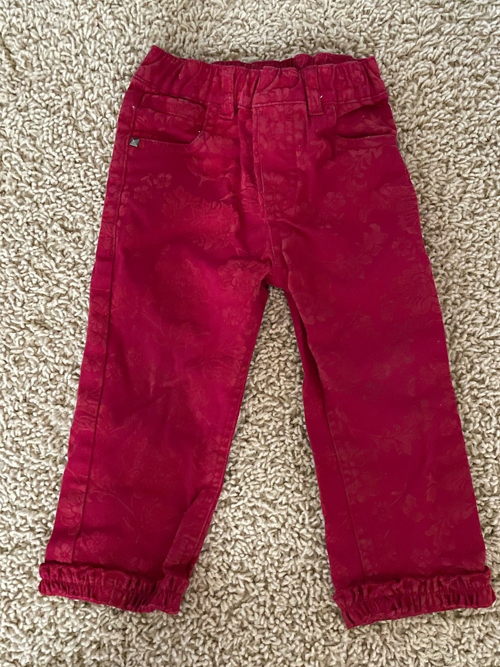NAARTJIE red pants with floral detail 18-24m